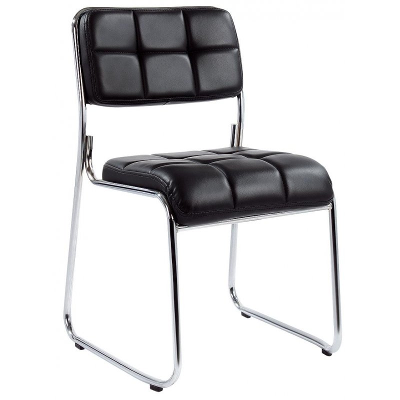 Стул Echair-803 VP (кожзам, черный, без подлокотников, хром)