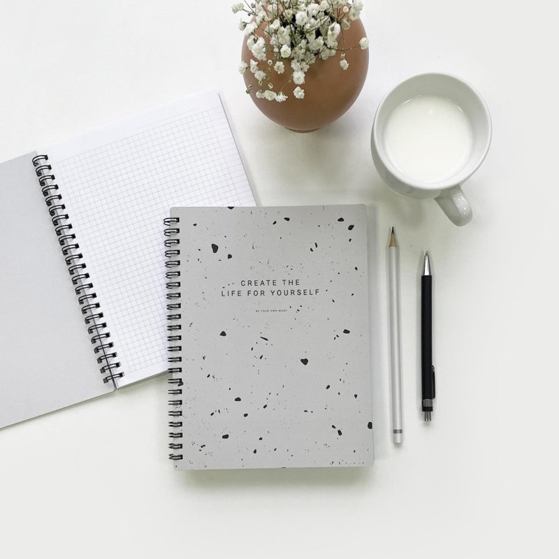 Тетрадь общая А5 96л. клетка, спир, Be Smart, Terrazzo, N3678