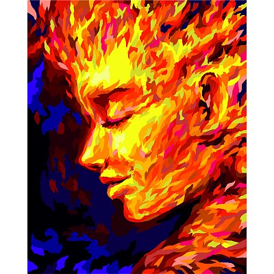 Картина по номерам на холсте ТРИ СОВЫ «Стихия. Огонь», 40×50, с акриловыми красками и кистями
