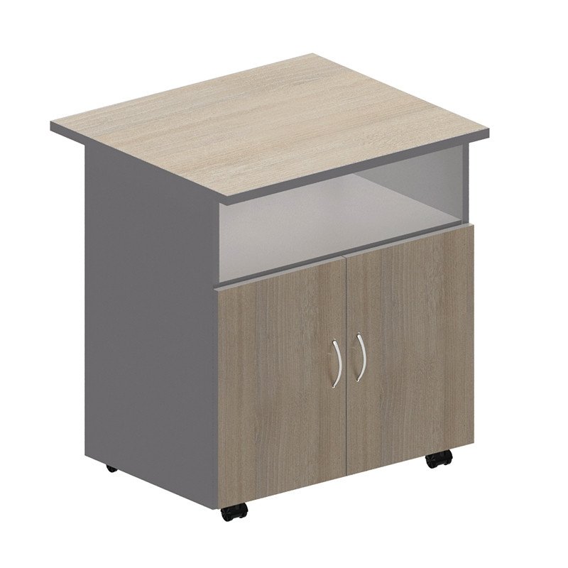 превью Тумба для оргтехники Easy Standard (светлый дуб/серый, 718×600×739 мм)
