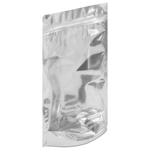 Пакеты дой-пак с замком ZIP LOCK, металлизированная + прозрачная стенка, 180×260 + 40 мм, КОМПЛЕКТ 100 штук, 70 мкм, BRAUBERG