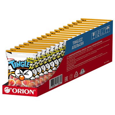 Мармелад жевательный кислый ORION «TINGLEZZ» со вкусом апельсина50 г