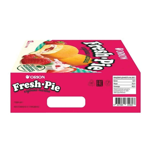 Печенье ORION «Fresh-Pie Strawberry-raspberry», клубника-малина, 300 г (12 штук х 25 г)