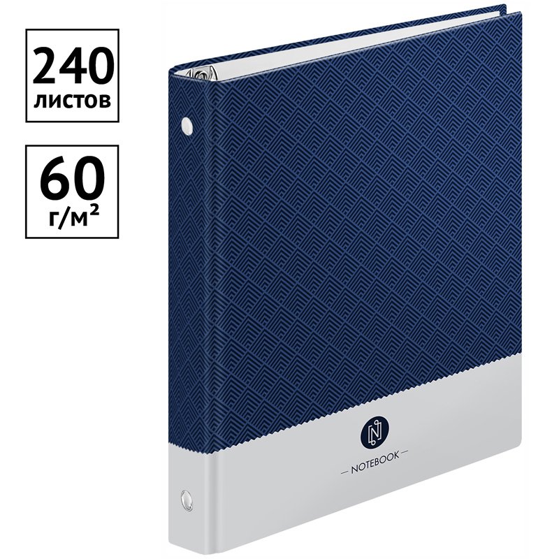 Тетрадь на кольцах А5, 240л., 7БЦ, ArtSpace «Моноколор. Notebook», с 4 разд., глянцевая ламинация