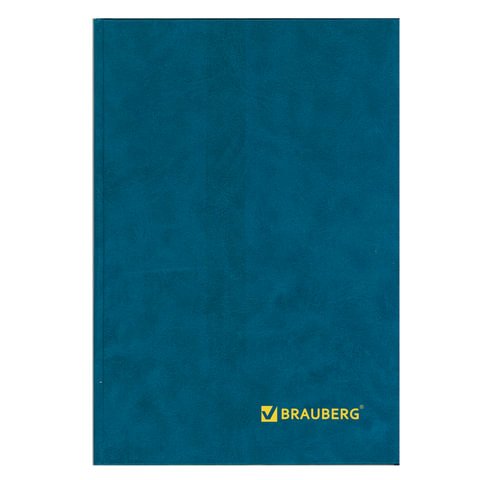 превью Книга учета 208 л., А4 200×290 мм BRAUBERG, клетка, твердая обложка из картона, бумвинил, блок офсет