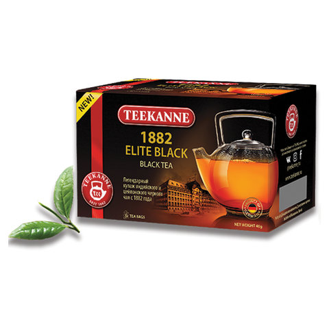 превью Чай TEEKANNE (Тиканне) «Elite Black 1882», черный, 20 пакетиков по 2 г, Германия