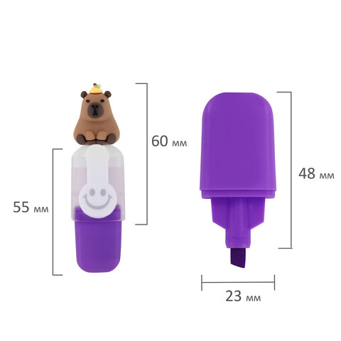 Набор текстовыделителей с топперами 6 ЦВЕТОВ НЕОН, «КАПИБАРЫ», линия 1-4 мм, FUNSTER (ФАНСТЕР)