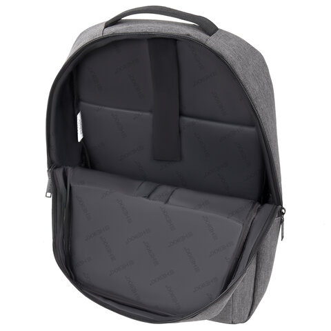 Рюкзак HEIKKI PANEL (ХЕЙКИ), отделение для ноутбука, USB-порт, серый, 44×30x13 см