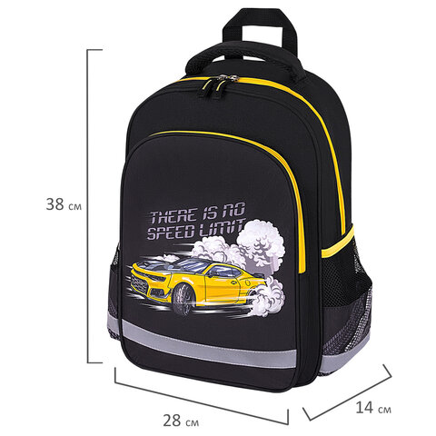 Рюкзак ПИФАГОР SCHOOL, 1 отделение, 3 кармана, «Extreme speed», 38×28×14 см