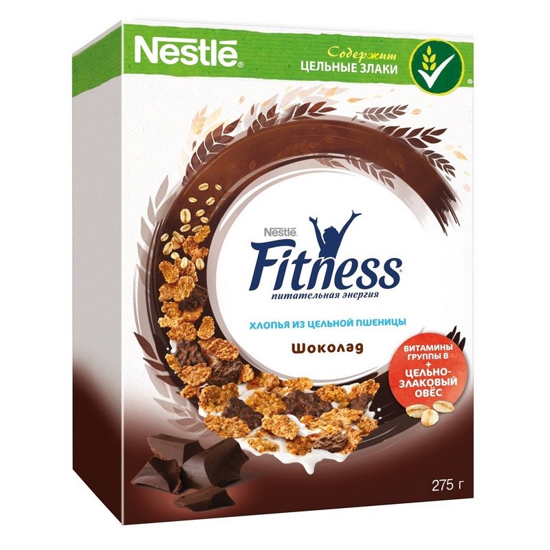превью Хлопья Nestle Fitness из цельной пшеницы с темным шоколадом 275 г
