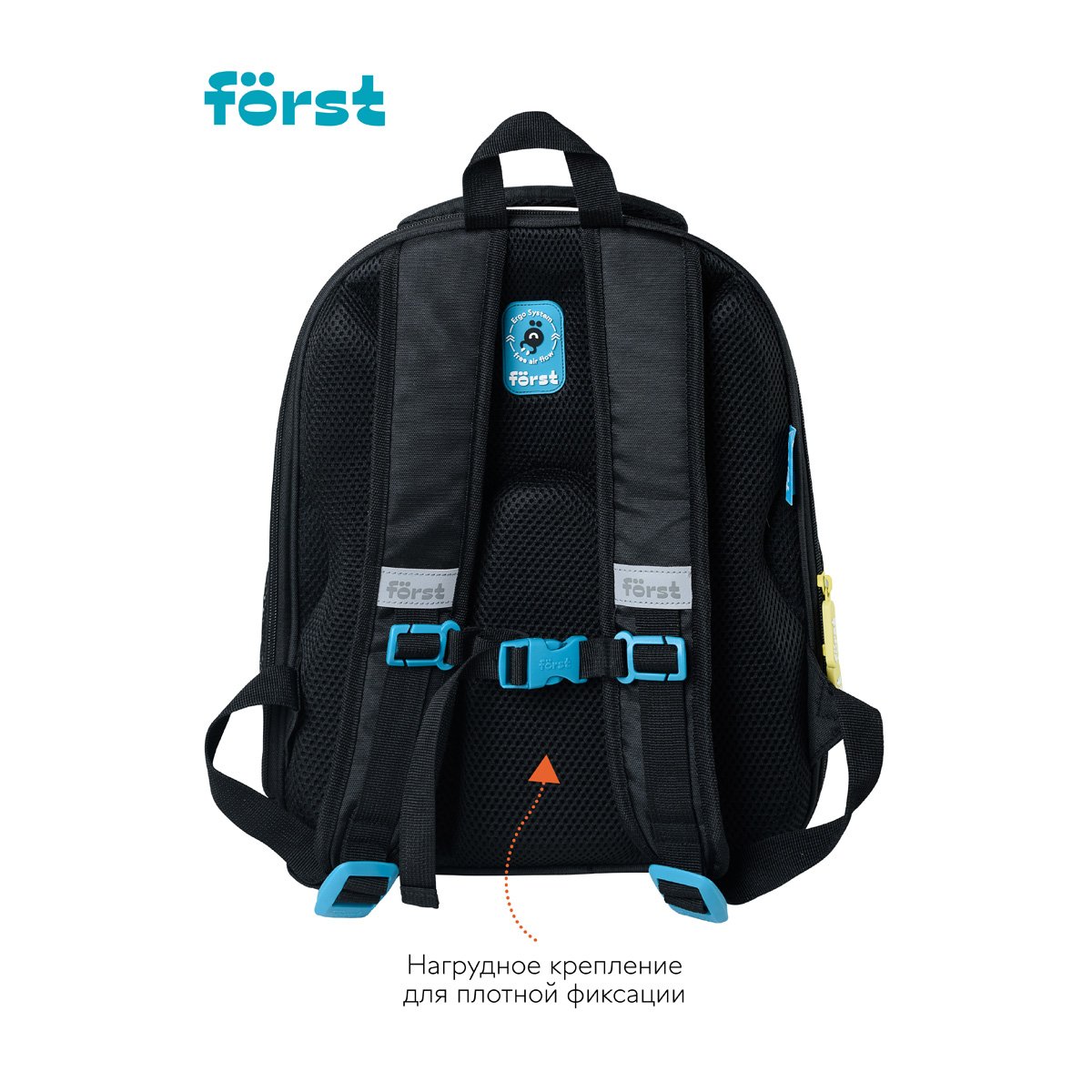 Ранец Först F-BASE «Cool dino» 36×29×17 см, 3 отделения, 2 кармана, анатомическая спинка