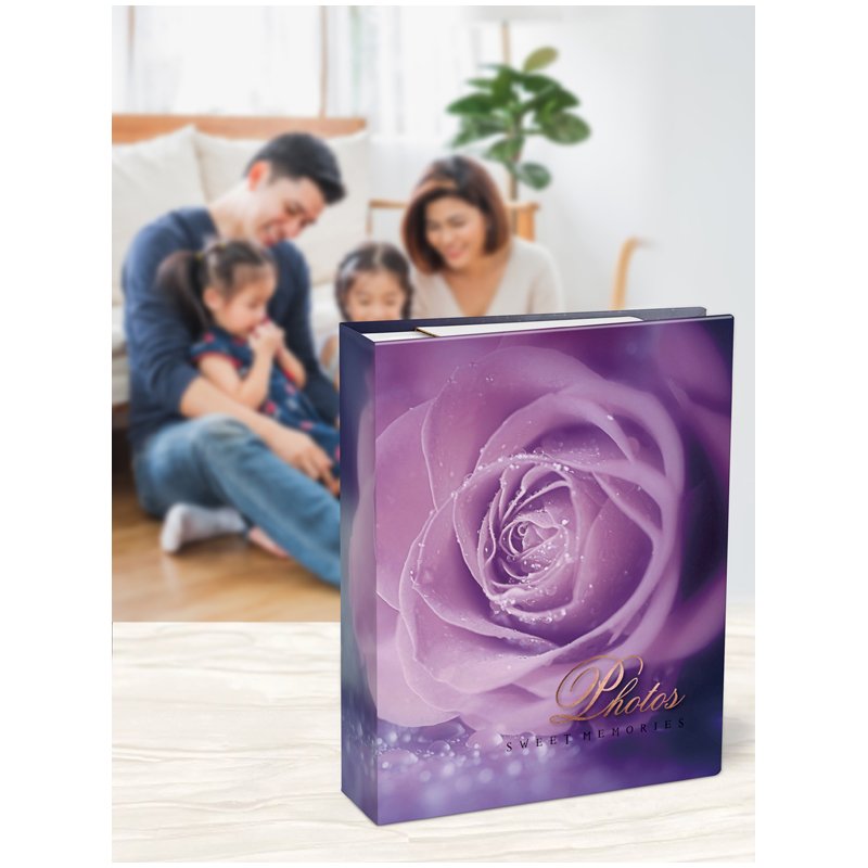 Фотоальбом 304 фото 10×15см, ArtSpace «Purple rose», ПП карман