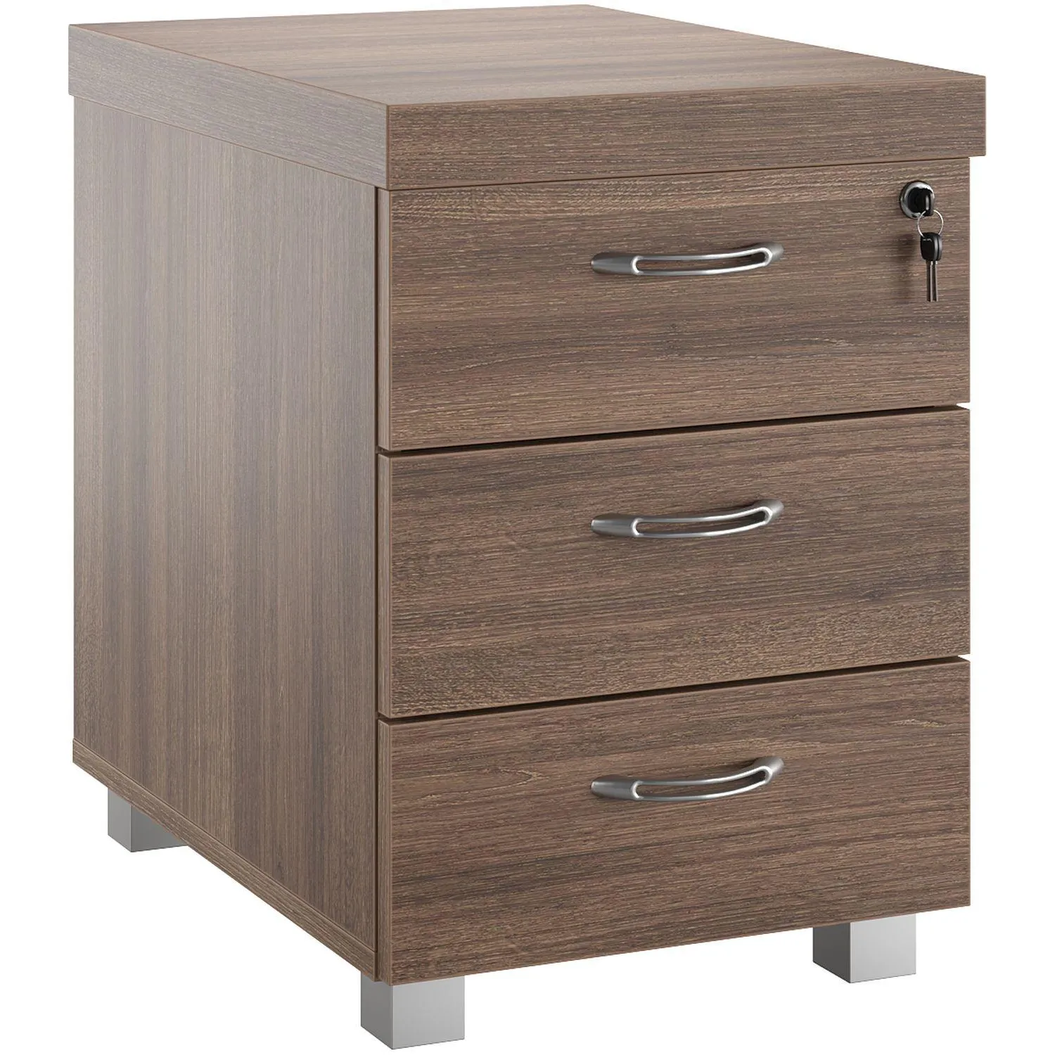 Тумба приставная Easy To Lead Easy Director с центральным замком (дуб шамони тёмный, 420х590х590 мм, 3 ящика)