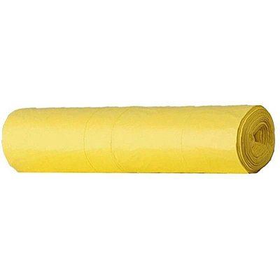 Мешки для мусора на 120 л желтые (ПНД, 11 мкм, 10 штук в рулоне, 70×110 см)