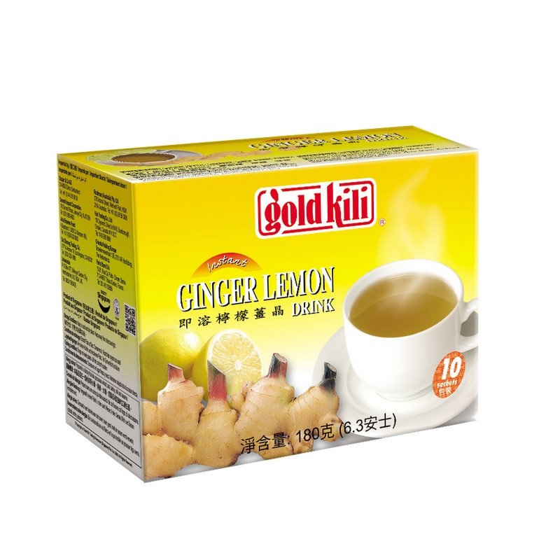 превью Чайный напиток «Ginger Lemon Drink» имбирный с лимоном и медом, 10 саше по 18 г, GOLD