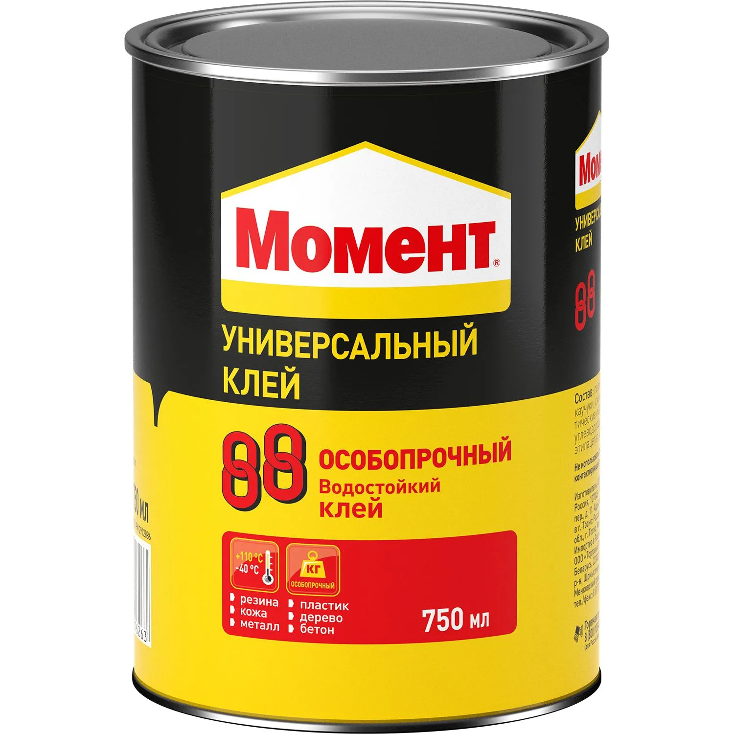 Клей контактный Момент 88 универсальный 750 мл полиуретановый особопрочный водостойкий (1777022)