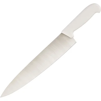 Нож поварской лез 300 мм толщ 2 мм 3Cr13 белая пластиковая ручка