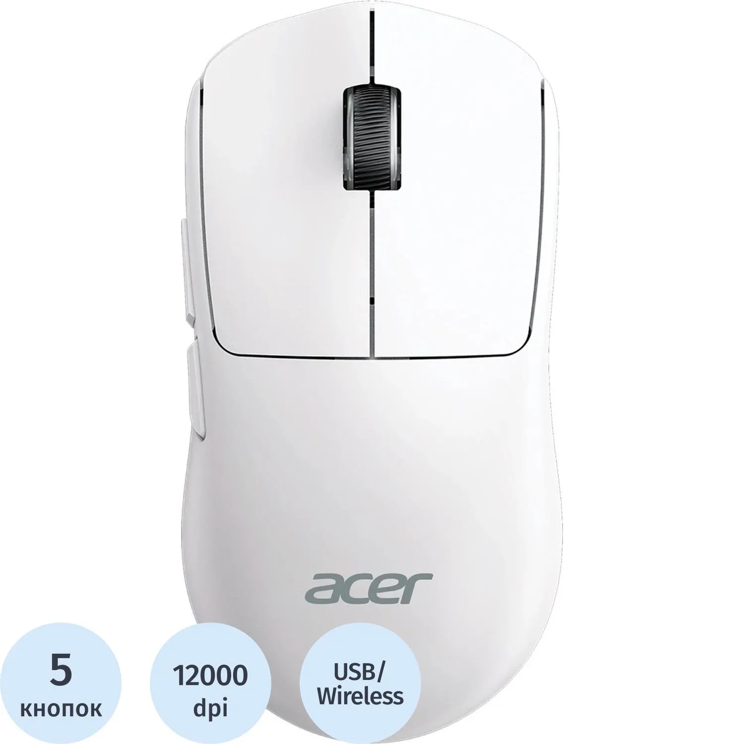 Мышь беспроводная Acer OMR401 белая (ZL.MCECC.05D)