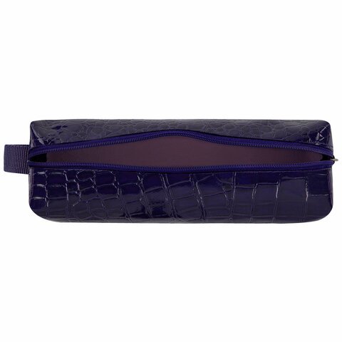 Пенал-косметичка BRAUBERG, «крокодиловая кожа», 20×6х4 см, «Ultra purple»