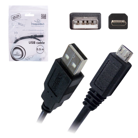 превью Кабель USB-micro USB, 2.0, 0.5 м, CABLEXPERT, для подключения портативных устройств и периферии
