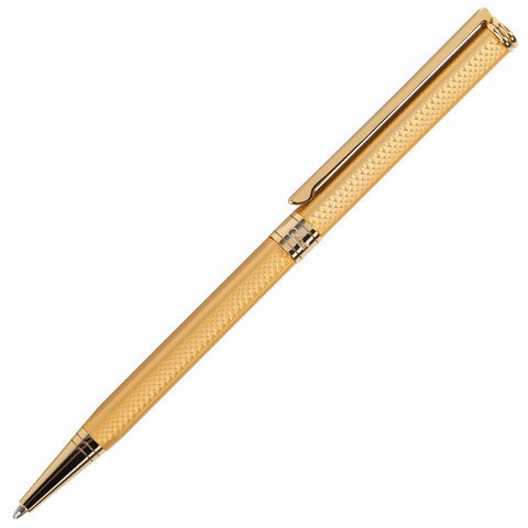 Ручка подарочная шариковая GALANT «Stiletto Gold», тонкий корпус, золотистый, золотистые детали, пишущий узел 0.7 мм, синяя