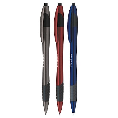 Ручка шариковая автоматическая Berlingo «Metallic XL» синяя, 0.7мм, грип, корпус ассорти