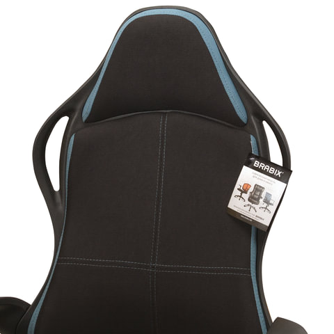 Кресло офисное BRABIX PREMIUM «Force EX-516», ткань, черное/вставки синие