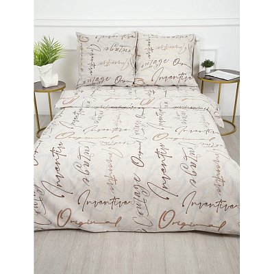 Постельное белье 2сп с Евро бязь набив. 120г/м2 (нав.70×70 2шт. ), Креатив