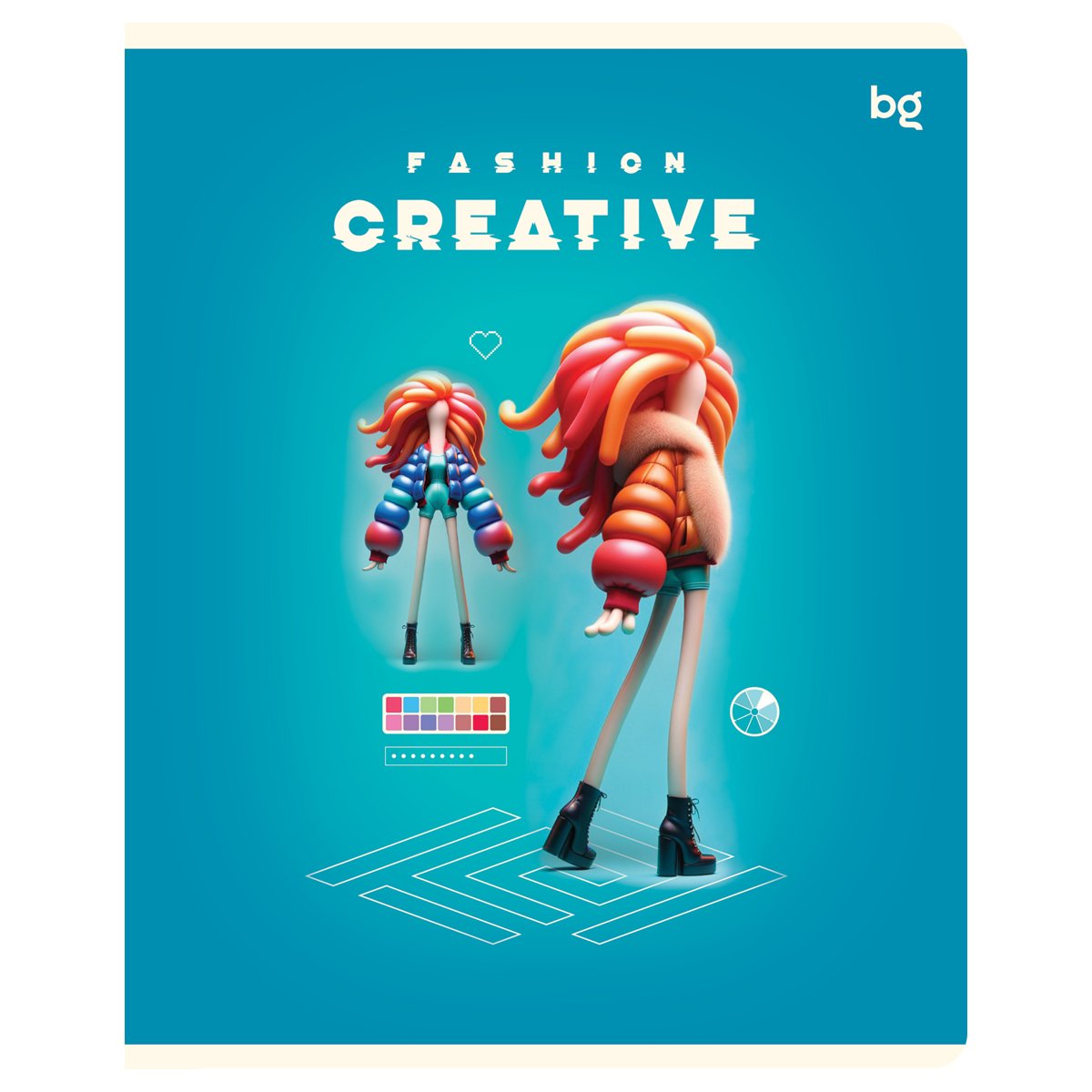 Тетрадь 60л, А5, клетка BG «Fashion creative», глянцевая ламинация