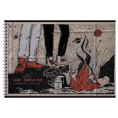 Альбом для рисования 32л., А4, на гребне Greenwich Line «Сamp memories», 160г/м2, матовая ламинация, перфорация на отрыв