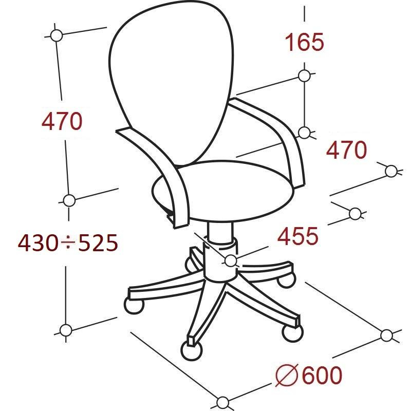 Кресло оператора EChair-304 (ткань черная, сетка оранжевая, пластик)