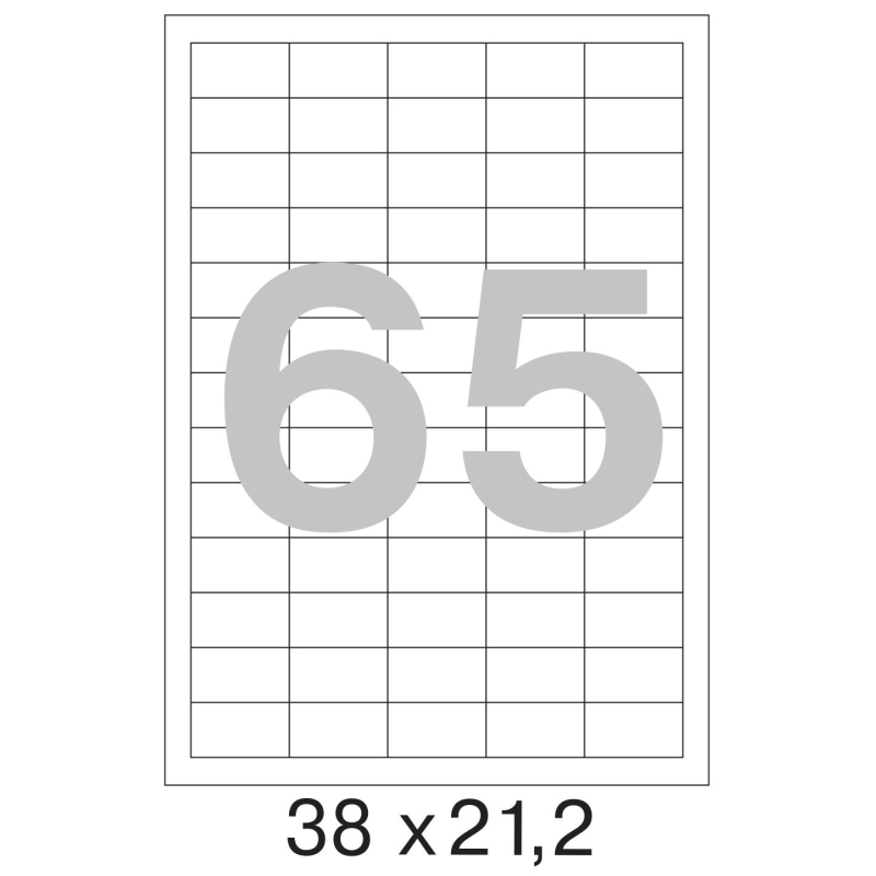 Этикетки самоклеящиеся ProMEGALabelBASIC кауч. к 38×21.2 65шт/л А4(100л/уп)
