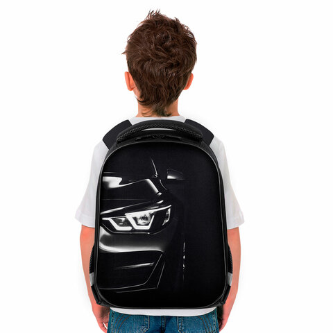 Ранец BRAUBERG KIDS START, 1 отделение, 2 кармана, Dark car, 35×26х13 см