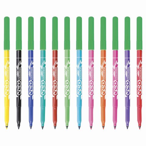 превью Фломастеры Centropen «ECO Markers», 12цв., трехгранные, смываемые, картон., европодвес