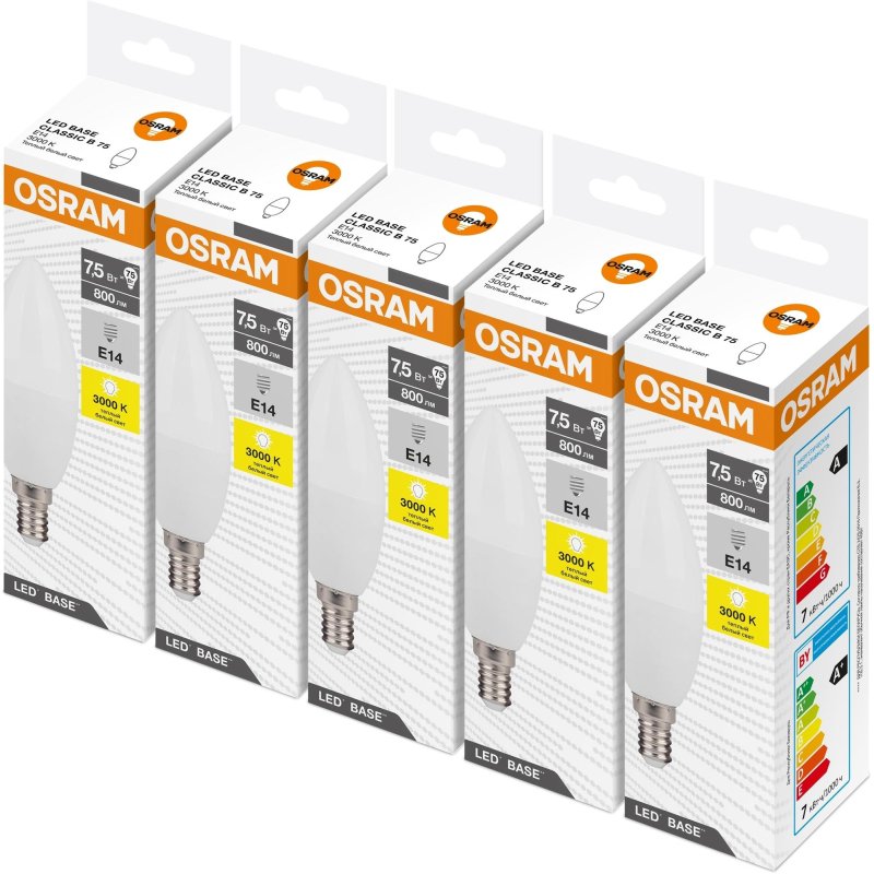 Лампа светодиодная OSRAM LBE CLB75 7.5W/830 230V E14 FS1