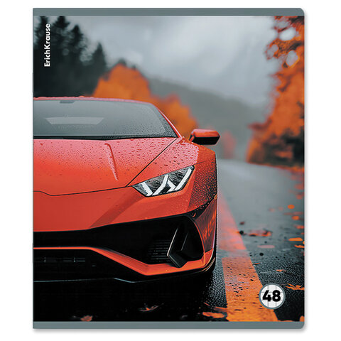 Тетрадь обложка пластик, А5, 48 л., скоба, клетка, ERICH KRAUSE, «Rain Drive» (микс в спайке)