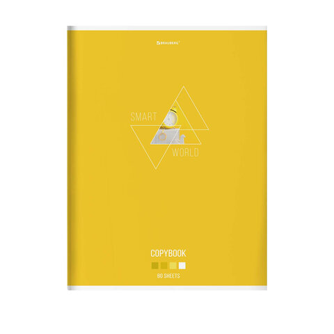 Тетрадь А4, 80 л., BRAUBERG, скоба, клетка, глянцевый лак, «SMART»