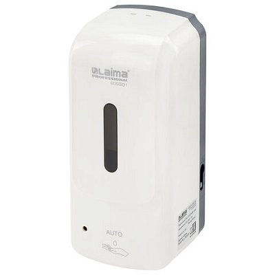 Дозатор для жидкого мыла LAIMA PROFESSIONAL SUPER, НАЛИВНОЙ, СЕНСОРНЫЙ, 1 л, белый, ABS-пластик