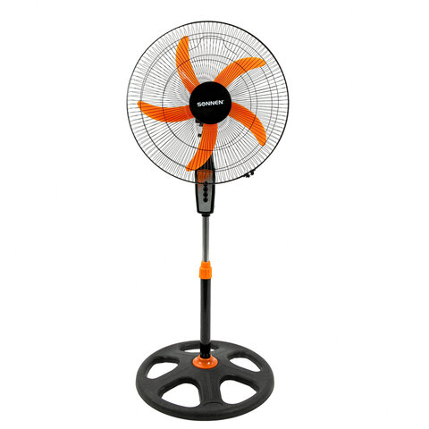 Вентилятор напольный, 3 режима, SONNEN, TF-50W-45-А304, d=45 см, 50 Вт, черный, 454789