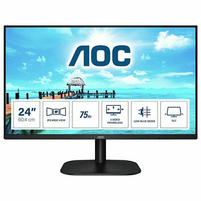 Монитор AOC 24B2XH 23.8" (60 см)/1920×1080/16:9/IPS/4ms/250cd/HDMI/VGA/черный