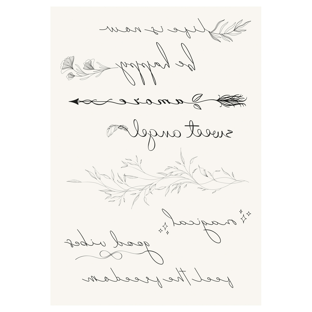Наклейка-тату MESHU, «Amazing letterings», 14.8×21см, инд. уп., европодвес