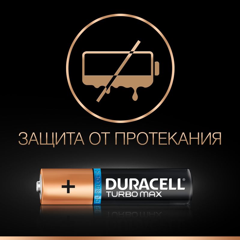 Батарейки Duracell Turbo AAA/286/LR03, 1.5В, алкалиновые, 2 шт. в блистере