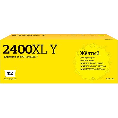 Картридж струйный T2 (IC-CPGI-2400XL Y) жел. для Canon iB4040/MB5040/MB5440