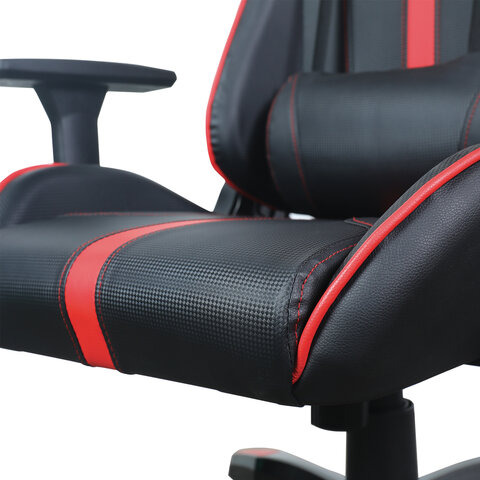 Кресло компьютерное BRABIX «GT Carbon GM-120», две подушки, экокожа, черное/красное, 531931
