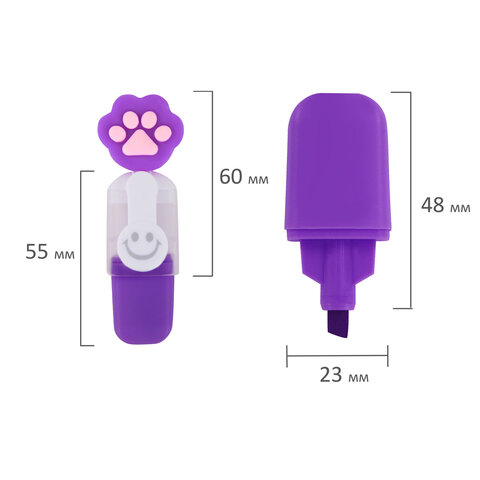 Набор текстовыделителей с топперами 6 ЦВЕТОВ НЕОН, «ЛАПКИ», линия 1-4 мм, FUNSTER (ФАНСТЕР)