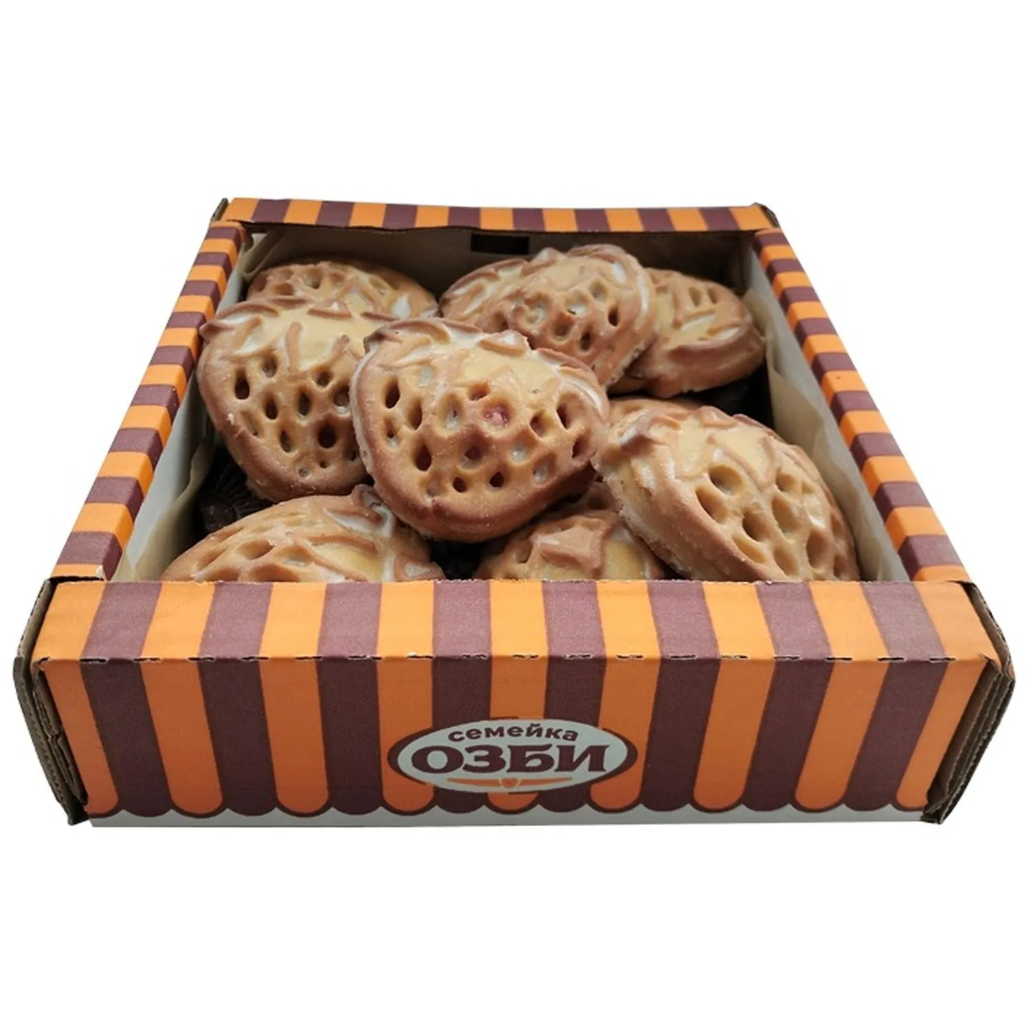 превью Печенье Семейка ОЗБИ с мармеладной начинкой персик-манго, 620г