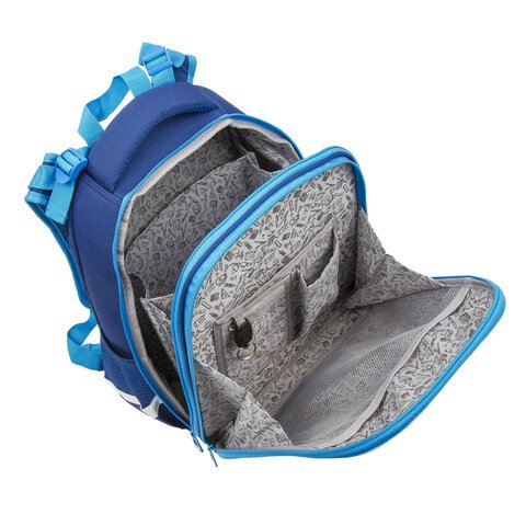 Ранец BRAUBERG PREMIUM, 2 отделения, с брелоком, для мальчиков, Техно, 38×29×18 см