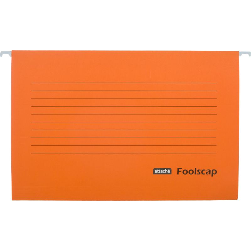 превью Папка подвесная Attache Foolscap, картон оранжевый, до 200л., 5шт/уп