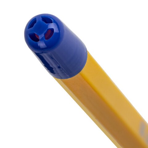 Ручка шариковая с грипом STAFF «Basic BP-14 Orange», СИНЯЯ, узел 0.7 мм, линия письма 0.35 мм