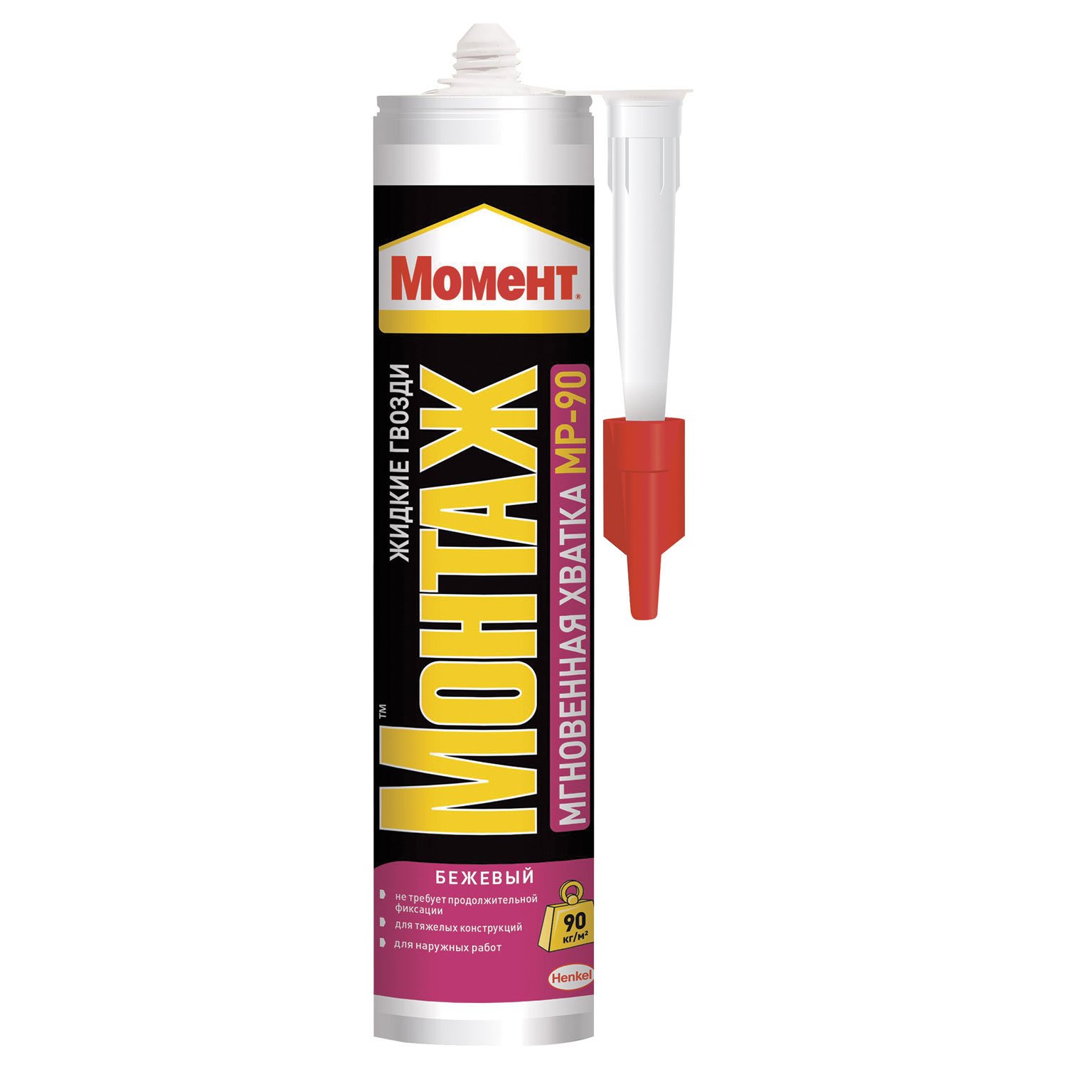 превью Жидкие гвозди МОМЕНТ Монтаж Мгновенная Хватка МР-90, цвет бежевый, картридж, 375 г
